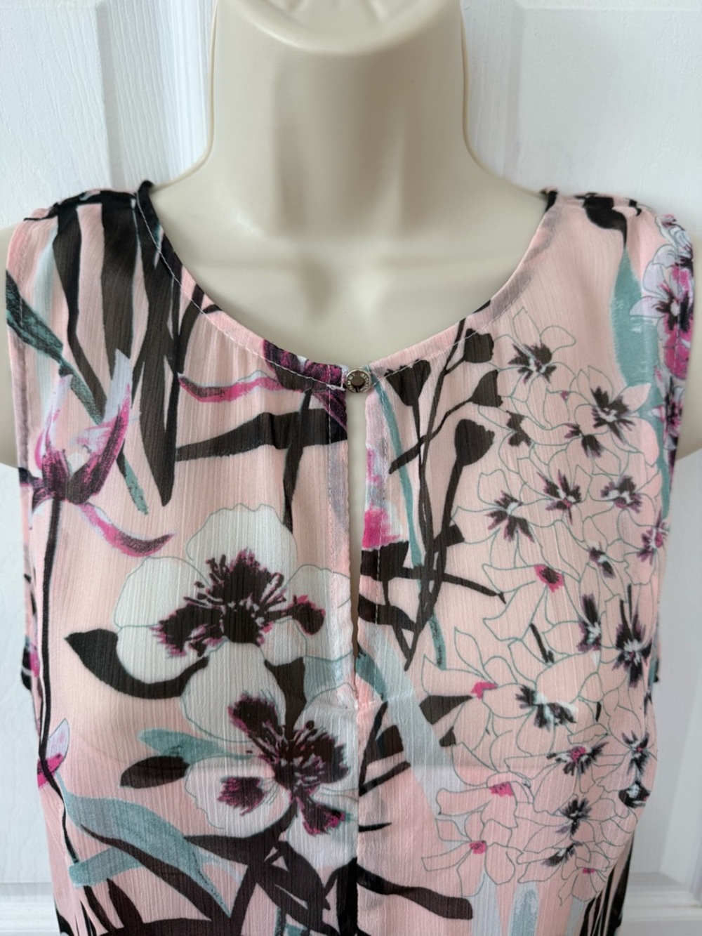 Tommy Hilfiger Pink Floral High Low Chiffon Midi Dress Size 12 - Picture 9 of 14